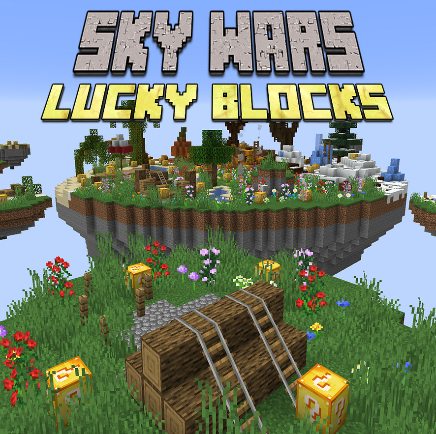 Карта Майнкрафт Лаки Блок: Sky Wars Lucky Blocks Java на ПК